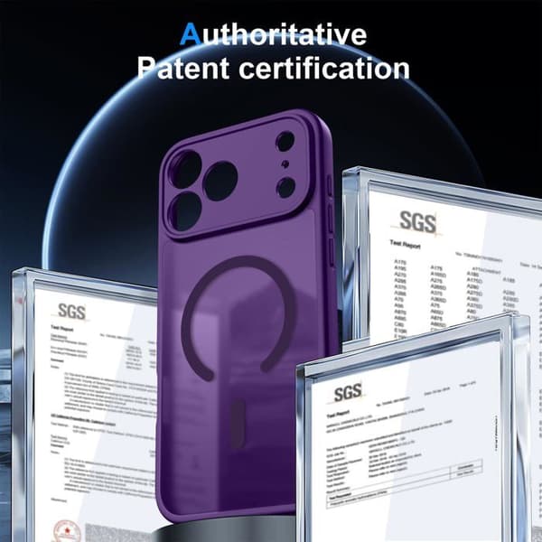 Magnetic Case for iPhone 17 Pro Max with 2 Privacy Tempered Glass Screen Protectors, MagSafe Compatible, Matte Translucent, Purple iPhone 17 Pro Max iPhone 17 Pro Max Voilet
