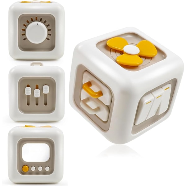 Montessori Busy Cube för småbarn 1 år, Busy Cube Sensorisk aktivitetsbräda Bil Reseaktiviteter Finmotorisk leksak