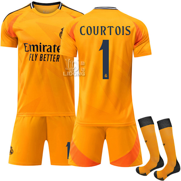 24-25 Real Madrid Nyeste udebanetrøjer til den nye sæson til børn og voksne nr. 1 COURTOIS 20