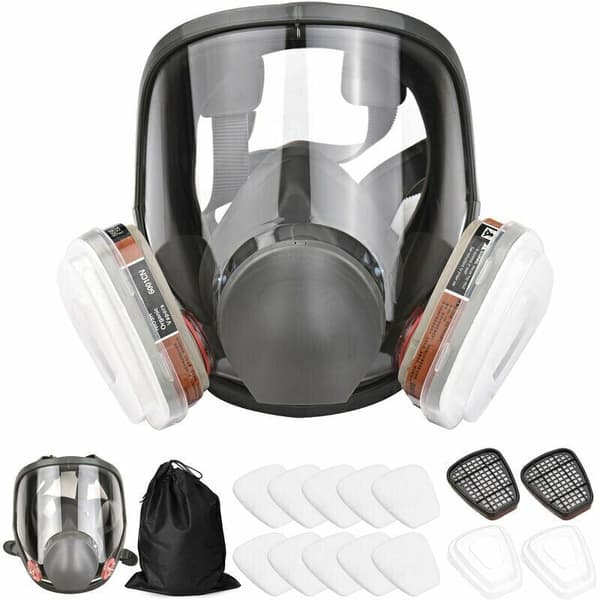 Komplett mask 16 i 1 komplett silikonmask helmask + bomullsfilter filterbox set med 7 delar