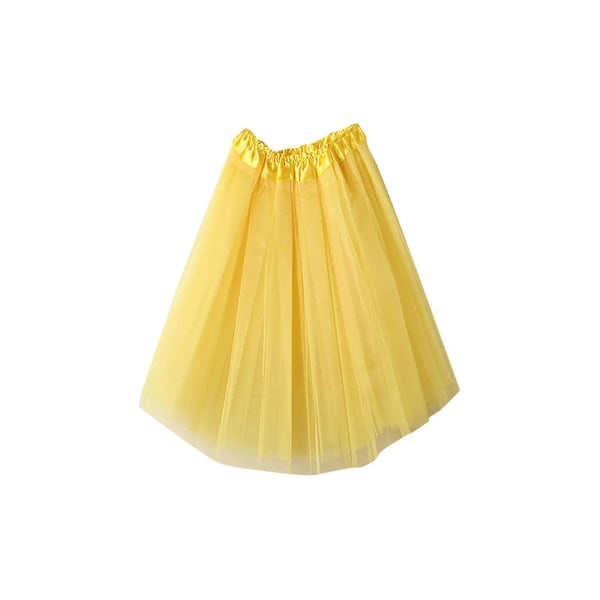 Nederdel Clearance Kvinders høj kvalitet plisseret gaze kort nederdel Voksen Tutu Dancing Skirt Yellow