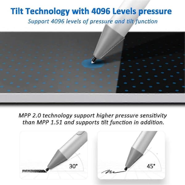 Touch Stylus Pen til Microsoft Surface 4096 Trykfølsomhed Håndfladeafvisning til Microsoft Surface Pro9 Pro8 Laptop,A