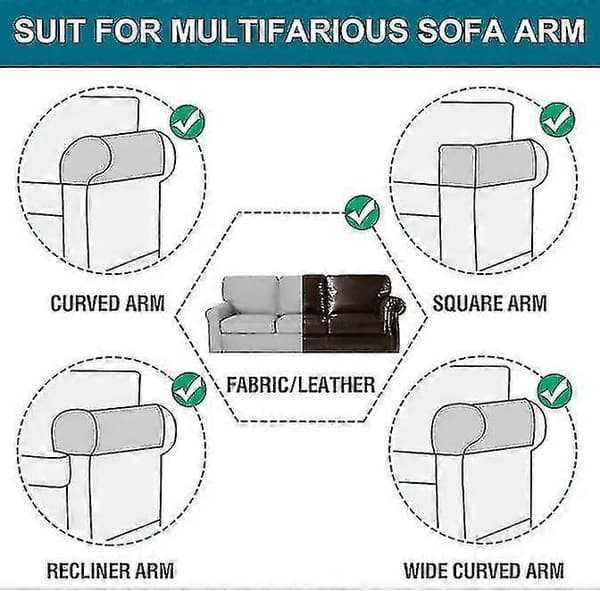 2-pack Stretch Armrest Covers Spandex Jacquard Arm Protectors Soft and Elastic Covers for Chairs Sofas Armchairs Recliner Sofa dark grey