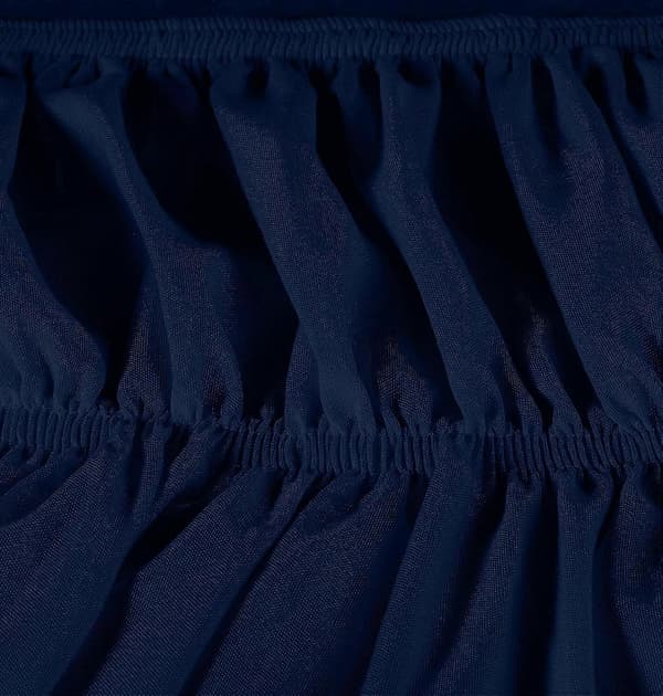 Dubbel elastisk sängkappa - Mikrofiber sängkappa justerbar enkelsäng marinblå