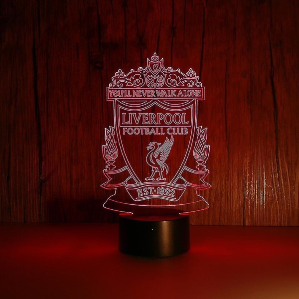 3d Led Natlys Liverpool Football Club Børneværelse Natlys Anime Lampe