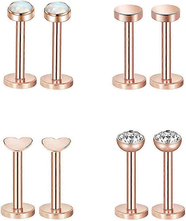16G 316L Rostfritt Stål Labret Monroe Läppring Studs Brosk Helix Tragus Näspiercing