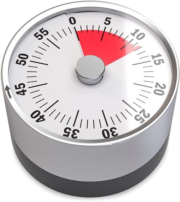 Mekanisk og magnetisk timer. Op til 60 minutter. Lydsignal når tiden er udløbet.