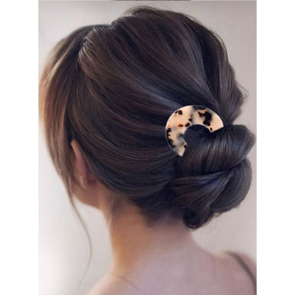 2 stk U-formede hårnåle Stick French Hair Pin Hair Fork French Hairpin Stor Hårnål Bun Stor Hårnål til kvinder piger，U-formede gaffelpinde