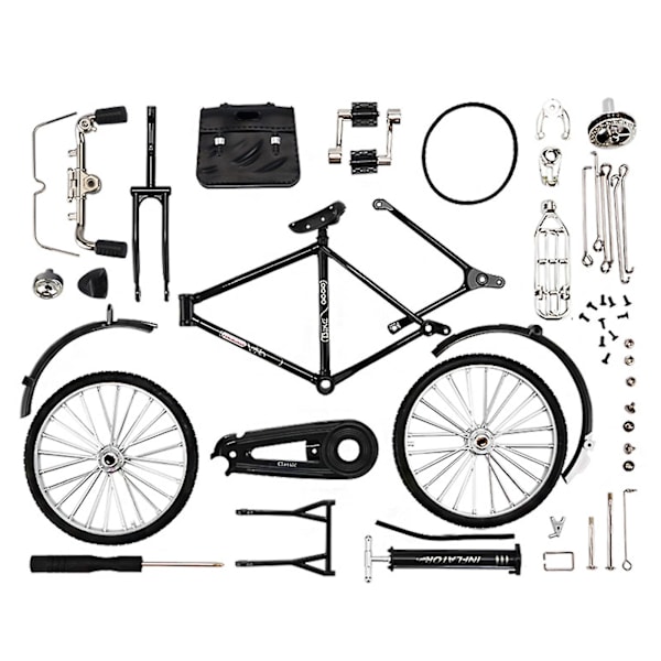 Retro cykelmodell prydnad miniatyr samling dekorativt gjutleksak retro klassisk metallkonst cykelmodell Black Diy