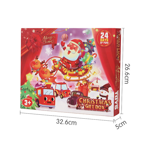 Christmas Countdown Calendar Blind Box Inertia Pull Back Car Toy Surprise Tear-away Blind Box Holiday Gift