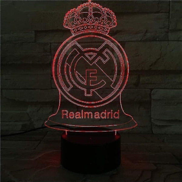 Wekity 3d Led Nattljus Illusion Lampa 16 Färgbyte Dekor Lampa Perfekta presenter för barn (val) (real Madrid)