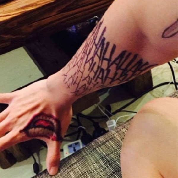 Vattentät tillfällig tatueringsdekal Dödskalle Joker Clown Mönster Tatuering Vattenöverföring Kroppskonst Falsk Tatuering för kvinnor män #255337 Style 3