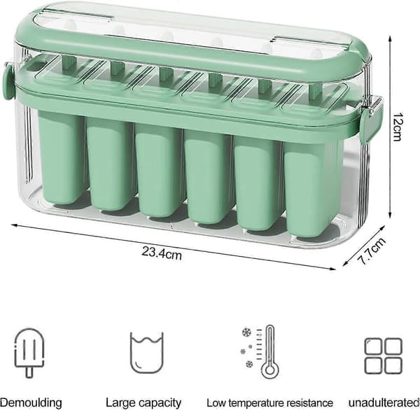 Isforme 6 hulrum Silikone ispindeforme Premium isform med låg Genanvendelig ispindemaskine med genanvendelige pinde sød ispindeform B