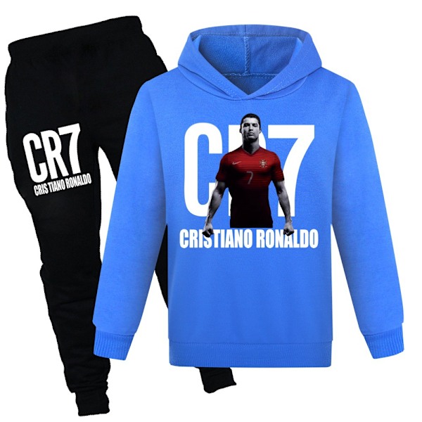 Kids Cristiano Ronaldo Pullover Hoodie Sweatshirt and Sweatpants Set-CR7 Tracksuit 2 Piece Outfits for Boys Girls