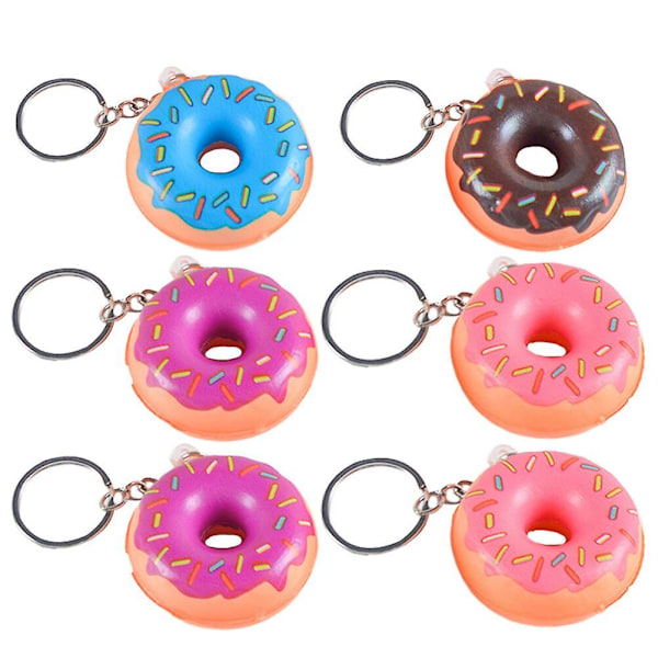 12 stk. Donut Nøglering Tegneserie Søde Nøgleringe Donut Formet Hængende Charm Tasker Charm Blandet Farve Picture 2