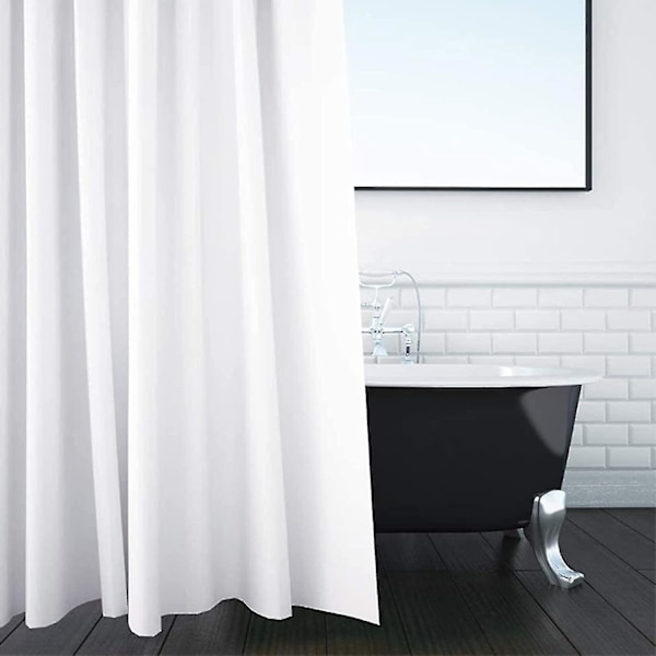 Enkel vit duschdraperi - 180 x 220 cm - Extra lång