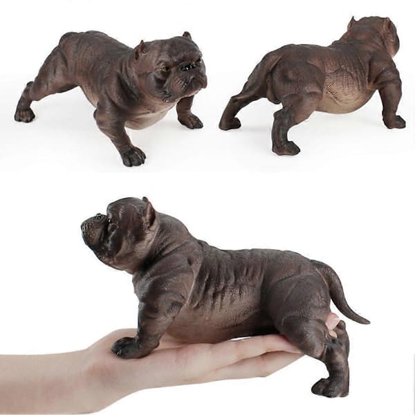 Realistisk Bully Hund PVC Dyre Solid Model Figur Børnelegetøj Borddekoration Grey