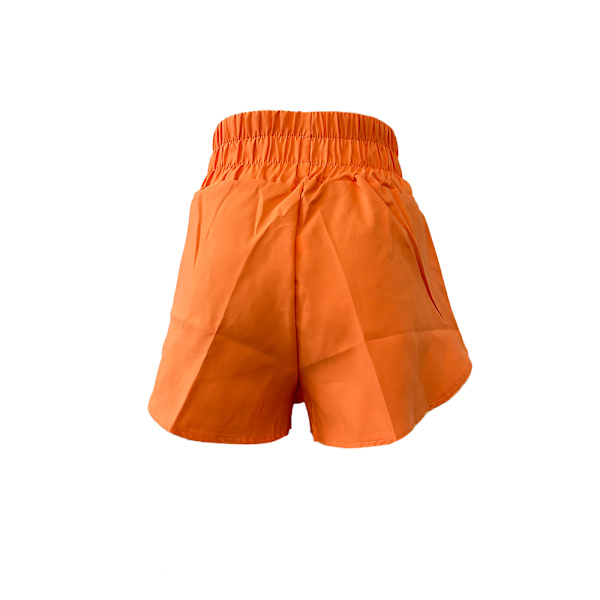 Naisten korkeavyötäröiset shortsit, rento muoti Orange M