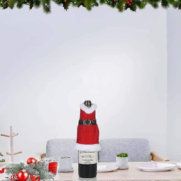 Julevinflaskedeksel X'mas Champagne Gaveinnpakning Klær Juleborddekorasjon