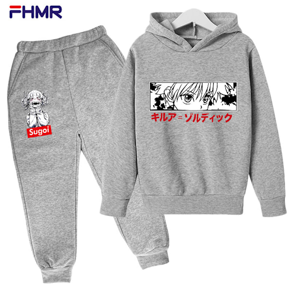 Hunter x Hunter Sweatshirt Bukser med Hættetrøje til Drenge og Piger Fritids Sport Fleece Ungdoms Sweatshirt Anime L 140CM