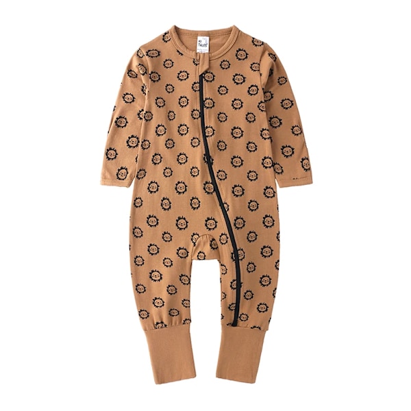 Nyfødt bomullsbody, rund hals romper, hånd- og fotmansjetter, baby romper 3-24 måneder 9 EU: 3-6m