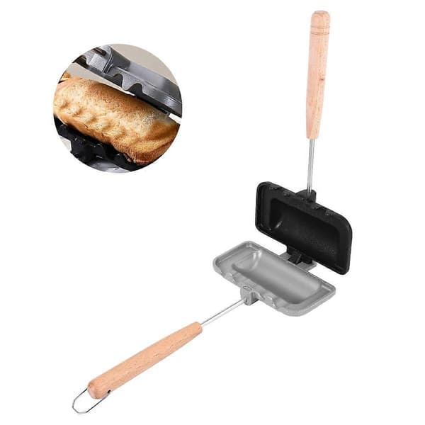 Pølsetoaster, Dobbeltsidig Sandwichbakeform, Ostemaker Sandwichmaker Flip Pan, Campingstekepanne