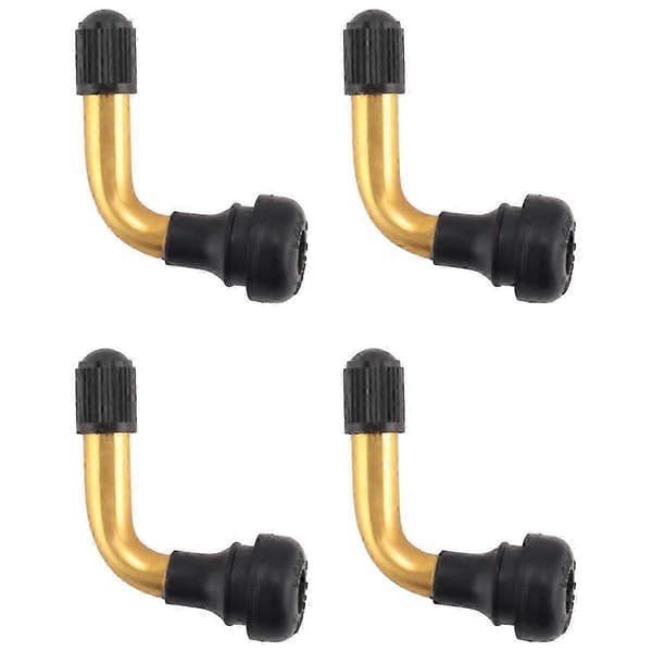 4 stk dekkventilstamme rettvinklet snap-in gummi messing