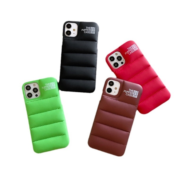 Lämplig för Apple 16 pro mobiltelefonfodral imitationsläder fyllt bomull anti-fall skyddsfodral off white