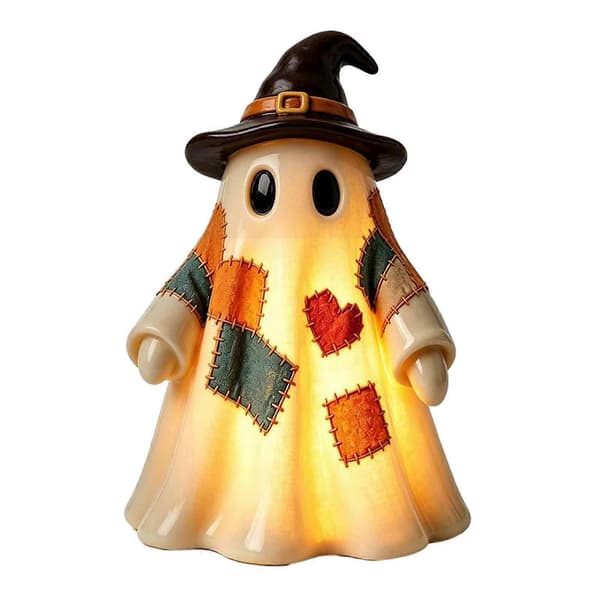 Lysende spøgelsesdukke – Patchwork LED-indretning – til sæsonbestemt Halloween