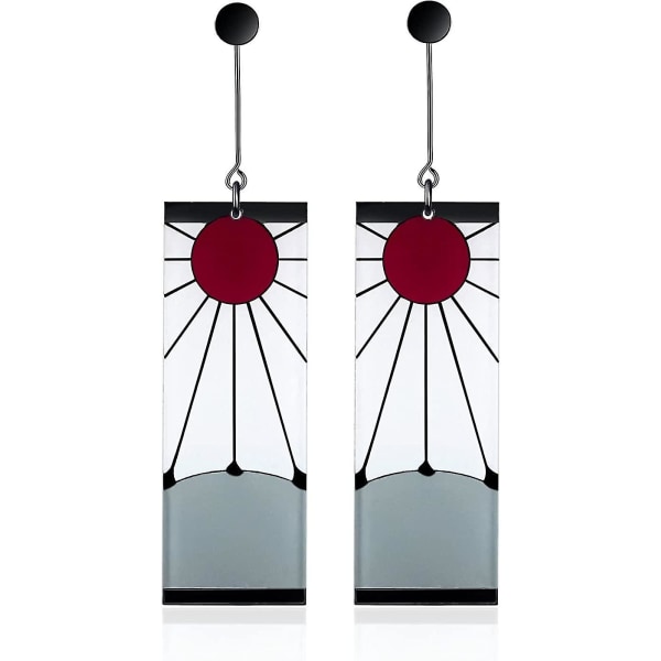 925 Sterling Sølv Tanjiro øredobber,anime Demon Slayer Cosplay Tanjiro Black Earrings Øreklips Kimetsu No Yaiba Hanafuda Halloween For Menn Kvinner Øredobber