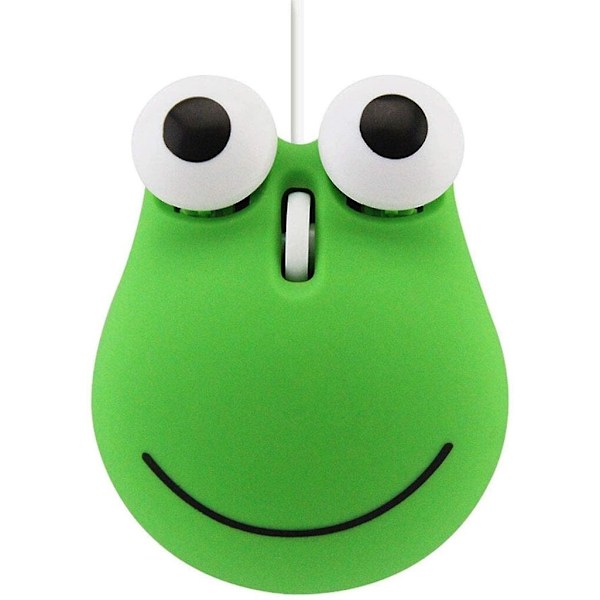 Super Cute Wired Mouse Cartoon Mini Mouse Novelty Portable Computer Mouse Unique Small Desk Mouse Laptop Mouse for Kids (Green)