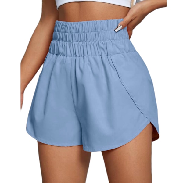 Damshorts med hög midja, avslappnade modebyxor Orange M