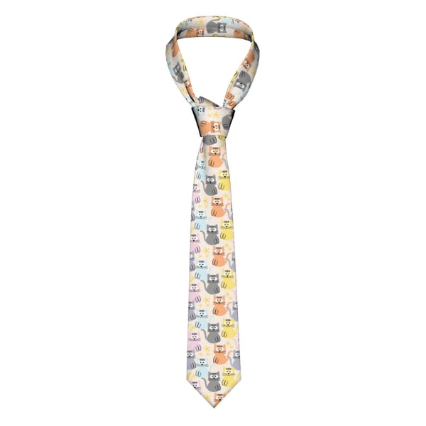 Sødt kattemønster herre slips mode halsslips skinny slips gaver til bryllup, brudgom, forretningsfest