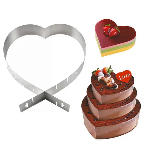 Hjerte kage bageform - Justerbar diameter 14-27 cm - Desserter Bagværk 2