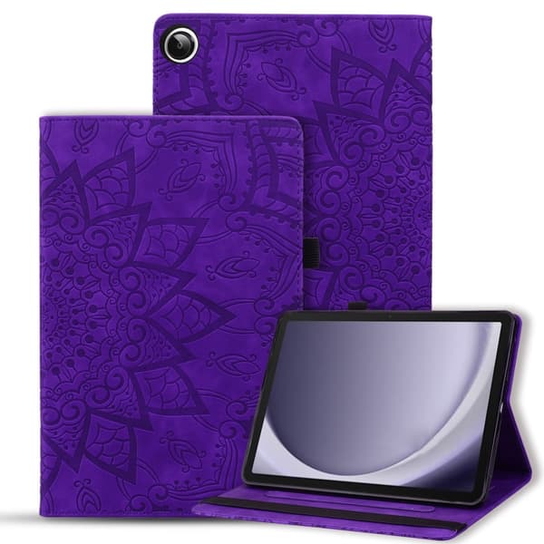 Samsung Galaxy Tab A9+ Embossed Leather Calfskin Texture Case [GPA] Lila