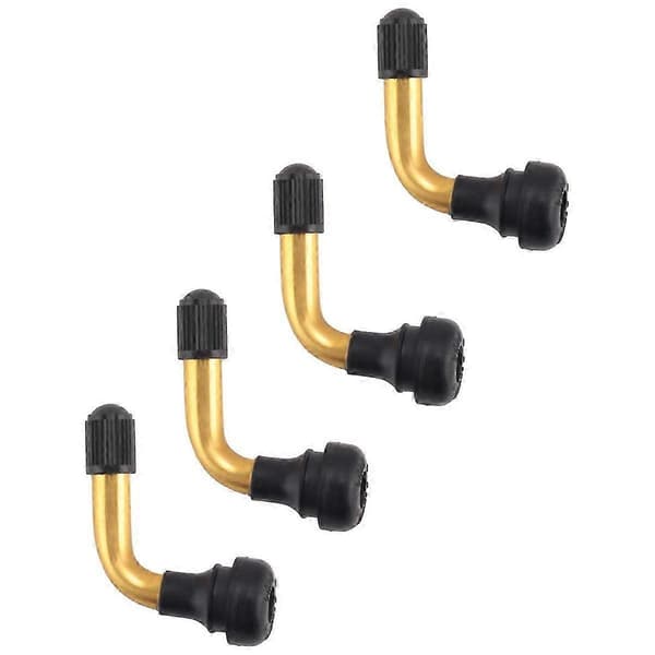 4 stk dekkventilstamme rettvinklet snap-in gummi messing
