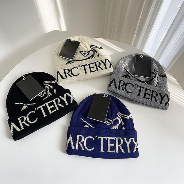 Arcteryx utomhus höst och vinter varm skidöronprotektion vild mode stickad mössa black