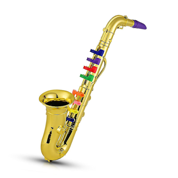 Saxofon til Børn Musikalske Blæseinstrumenter Abs Metal Guld Saxofon Med 8 Farvede Taster