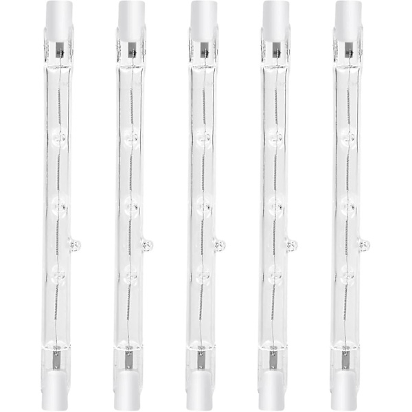 100w 118mm R7s Dimbar Halogen Pærelyspære Varm Hvit 2800k R7s Lineær 1500lm Spotlight Ac220-240v(5stk)
