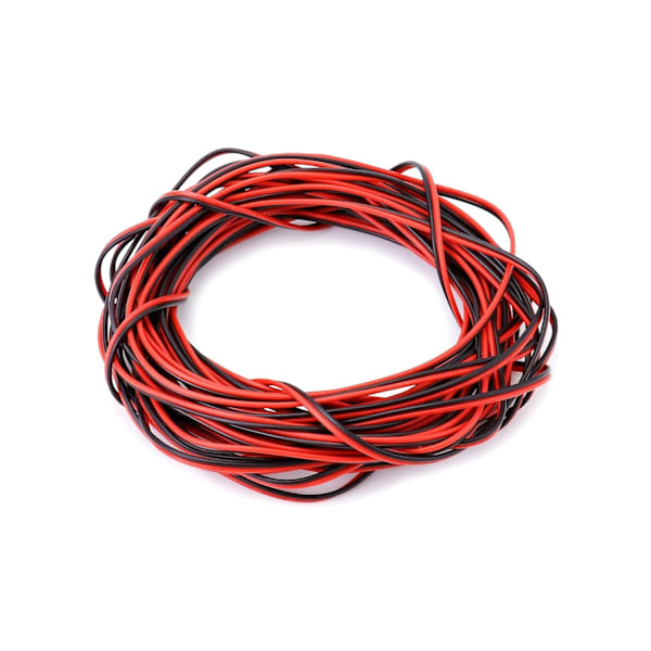 10 Meter 22AWG Elektrisk Kabel, 2-ledare Svart Röd Kabel, Förlängningskabel, för Bil LED Strip Ljus