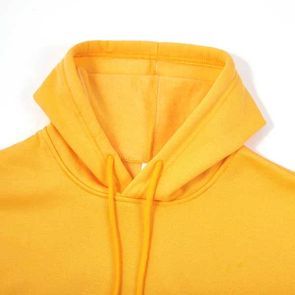 Hettegenser i bomull for menn og kvinner, Hip Hop, varm fleece, pullover, høst og vinter, streetwear yellow L