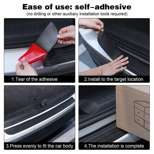 Bumper Protector 90 x 7 cm - Rubber - Self-Adhesive - Universal
