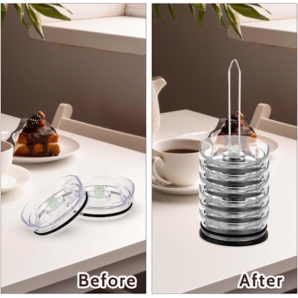 2 stk. Tumbler låg-arrangører, kop låg-arrangør stabelbar pladsbesparende vandflaske låg rack holder lodret opbevaring op til 14 låg