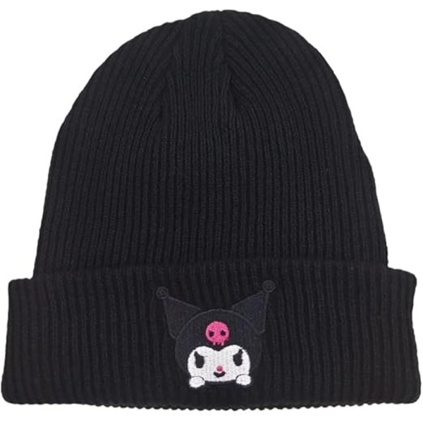 Søt tegneserie beanie myk varm strikket lue høst og vinter damer jenter pullover lue D