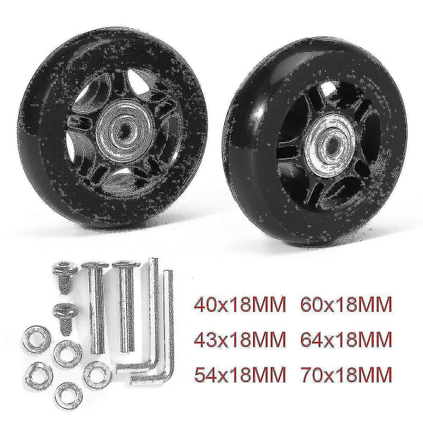 Silent Trolley Case Koffert Universal Wheel Rubber Runner Koffert Lager Reparasjonssett -45mm*18mm-bedre 50mm*18 mm