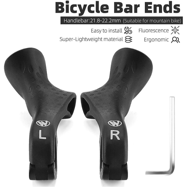 1 par terrengsykkelstyreender 22,2 mm sykkelstangender Nylonhåndtakshåndtak Ergonomisk design Sykkeltilbehør for Mtb