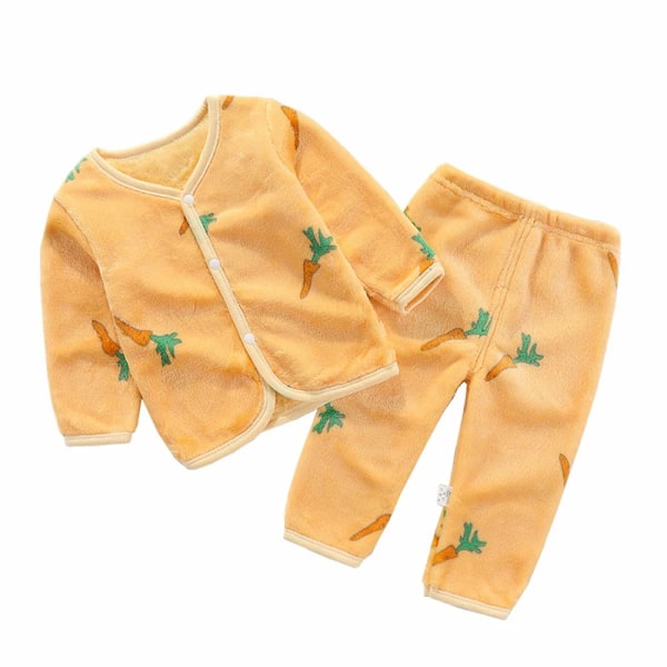 Nyfødt baby pige flanel frakke blød jakke til dreng baby outfit blød spædbarn sæt 0-24 måneder Yellow EU: 6-9m