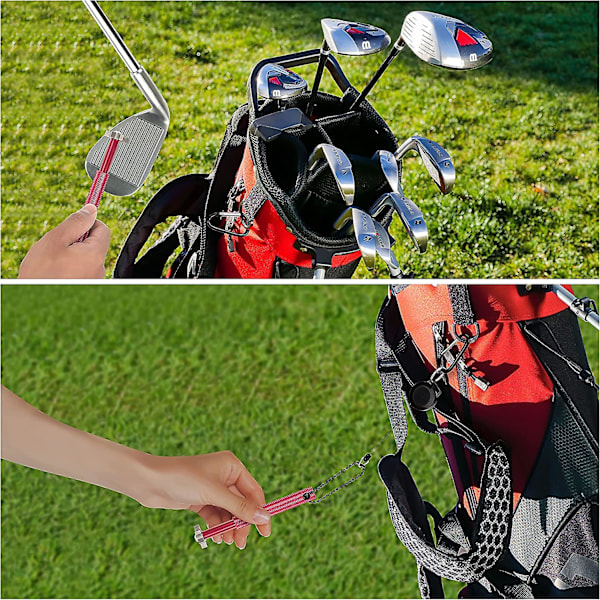 Golfklubbslipverktyg för att slipa spår på golfklubbor - Golfklubbrengörare med 6 blad för pitching, sand, lob & gap wedge & andra järn - För backspin & bollkontroll