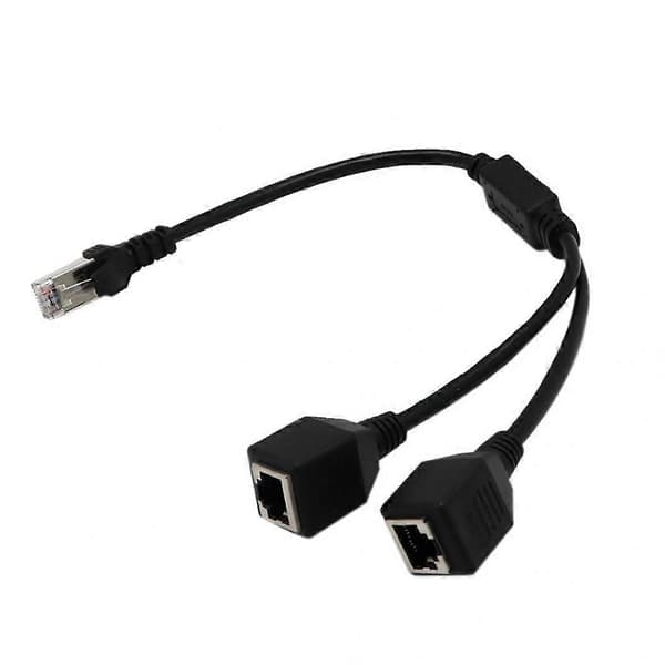 RJ45 Splitter Ethernet-adapterkabel 2-i-1 han til 2 hunner