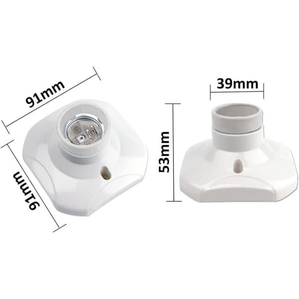 4 pcs E27 Screw-in Ceiling Lamp Sockets, E27 Garage Sockets, AC 220-240V, LED Bulb Socket Holder, E27 Ceiling Lamp Base